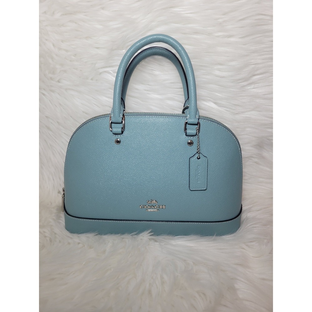 Coach Mini Sierra Satchel Leather Bag Teal/Marine Green Handbag Purse